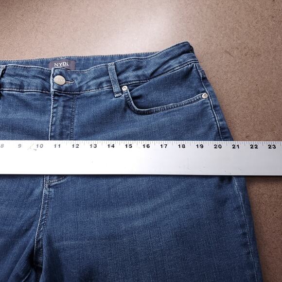 NYDJ Marilyn Jeans Women 14 Blue Straight Leg Lift x Tuck Technology Sustainable - Picture 5 of 13